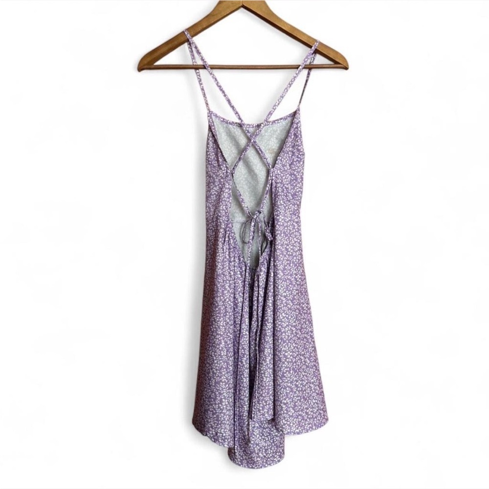Elegant Purple Floral Women's Dress - Picture 2 of 6